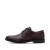 Rieker Laced Plain Toe Shoe - Dark Brown Leather